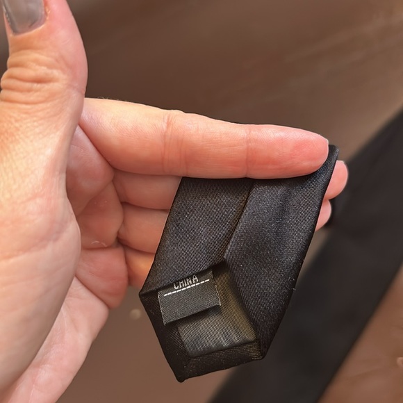 Black Satin Tie - Picture 2 of 4